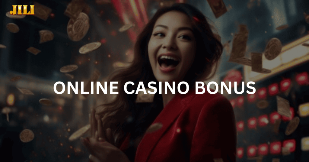 woman smiling because she got an online casino bonus